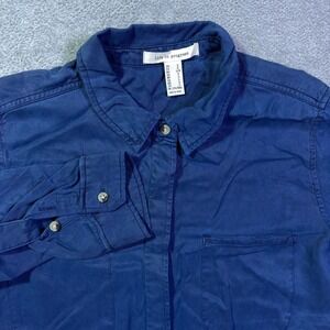 Life in Progress Navy Blue Utility Romper Jumpsuit Women's Large Button Up Short